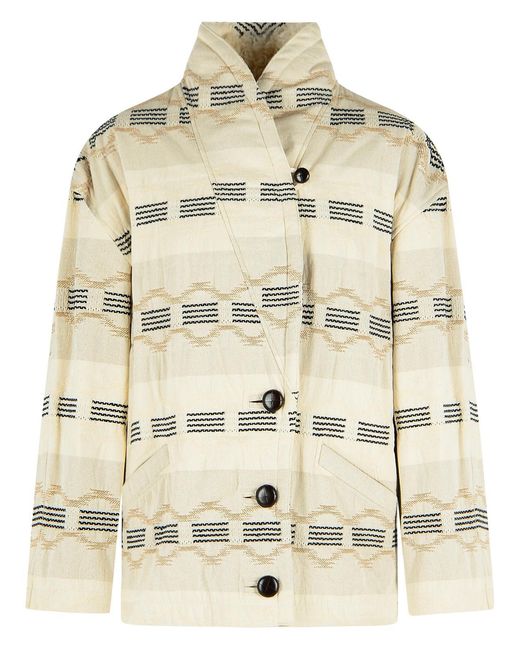 Isabel Marant Natural 'Quayla' Cotton Blend Jacket