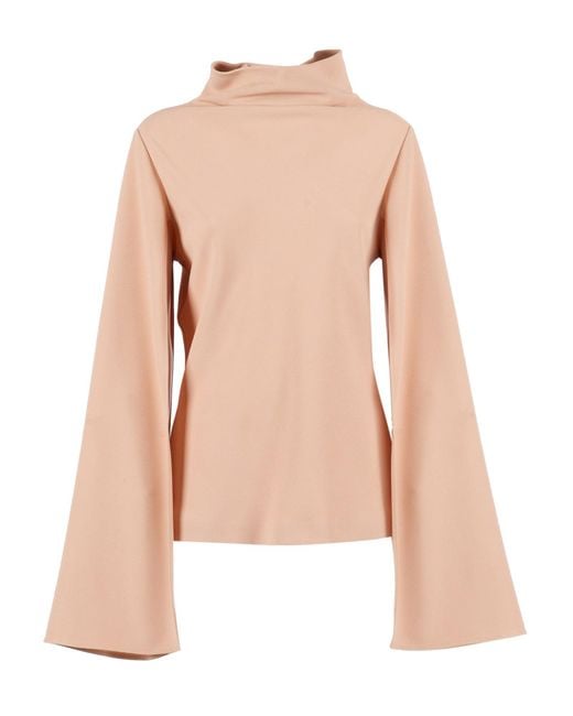 Alberta Ferretti Pink Long-Sleeved Button-Down Shirt With Classic Collar And Subtle Sheen