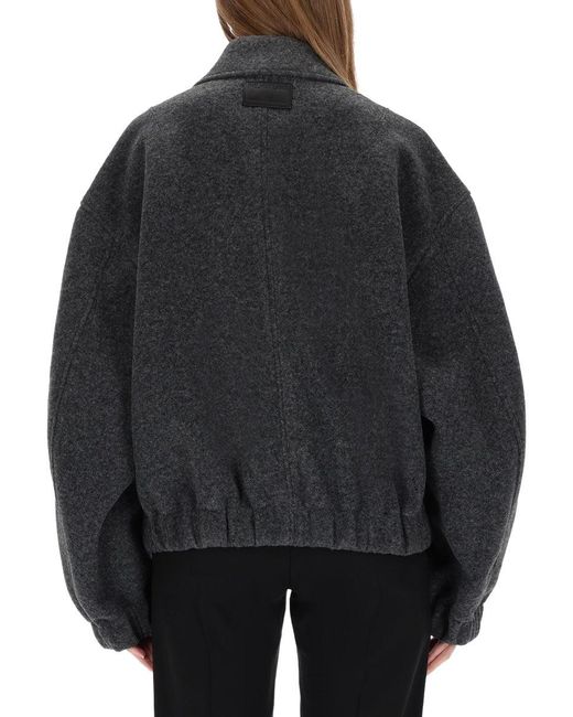 Helmut Lang Black Solid Shirt Collar Jacket