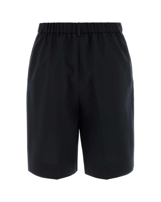Gucci Black Dark Wool Shorts