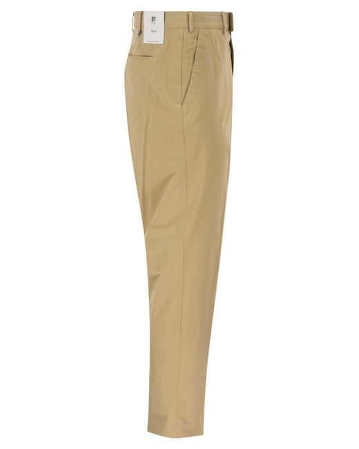 PT Torino Natural Stretch Cotton Tailored Trousers