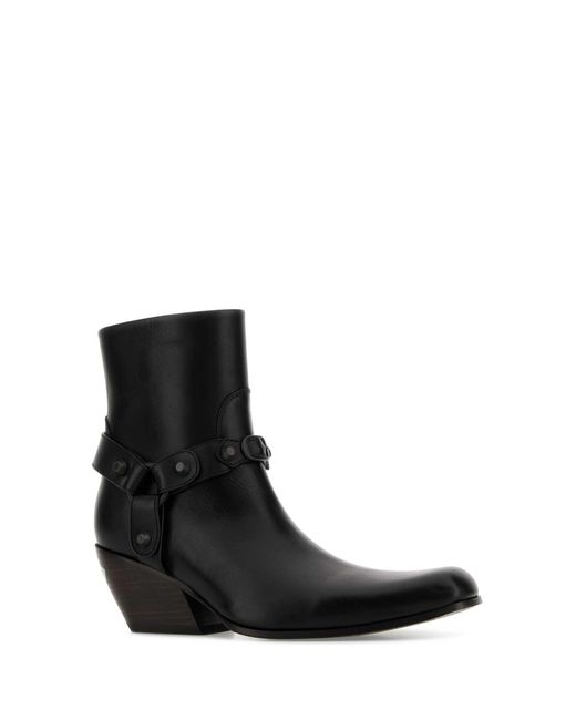 Balenciaga Black Solid Square Toe Boots