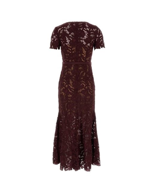 Self-Portrait Purple Burgundy Lace Dress