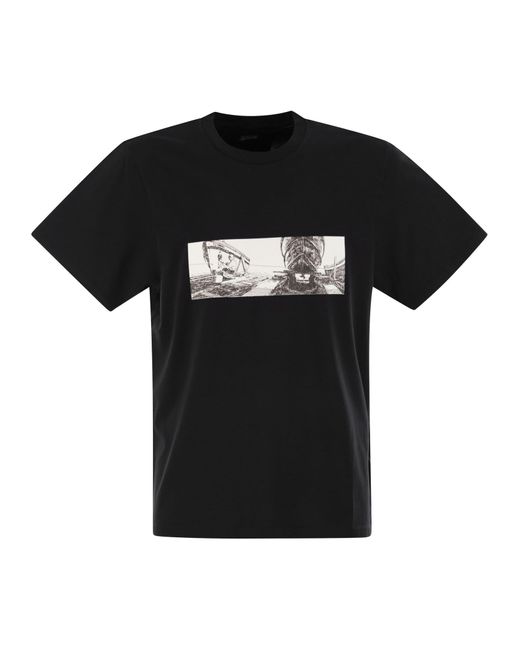 C P Company Black Cotton T Shirt With Print