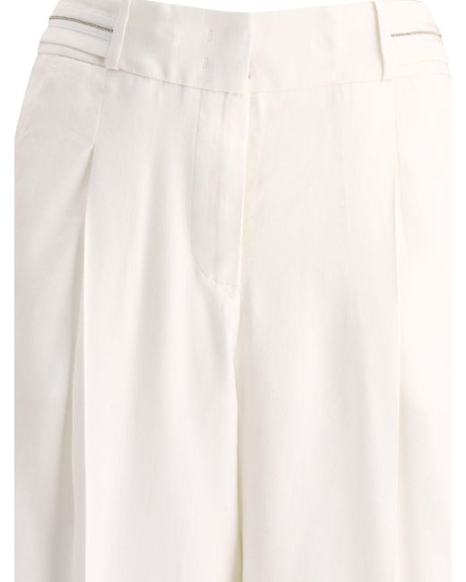 Pantalones esposados Peserico de color White