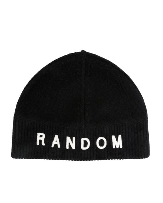 Random Identities Black Logo-Embroidered Wool Blend Beanie for men
