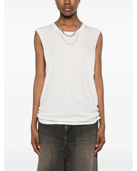 R13 White Twisted Back Sleeveless T