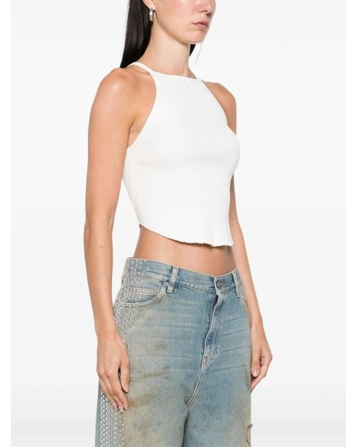Courreges Black Circle Rib Knit Top