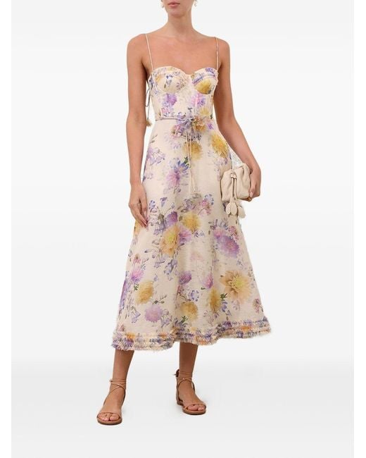 Zimmermann Pink Luna Midi Dress