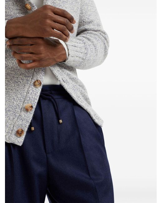 Brunello Cucinelli Blauwe Wollen Broek in het Blue voor heren