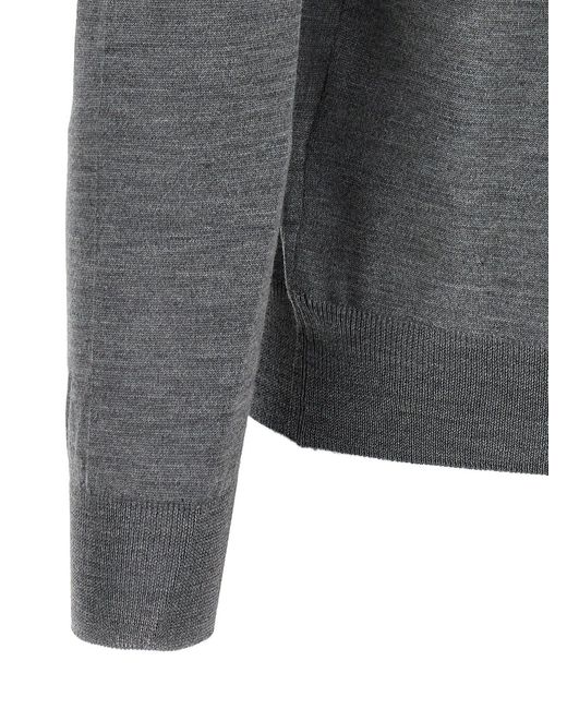 Barba Napoli Wol En Zijden Trui in het Gray