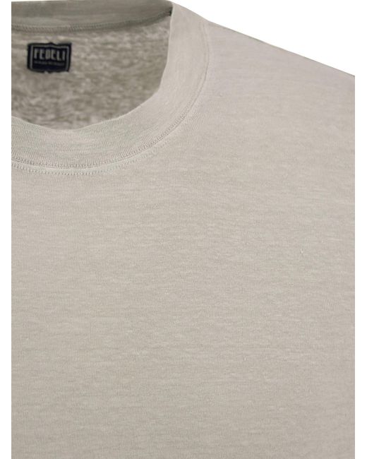 Fedeli Exreme Leinen Flex T -Shirt in White für Herren