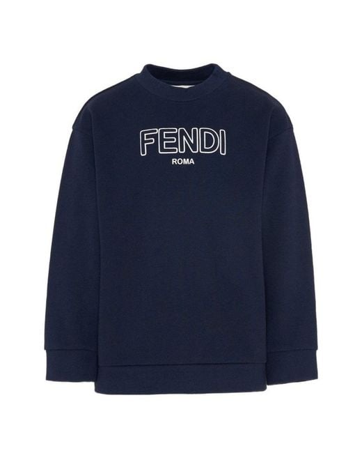 Fendi Blue Jersey With Logo