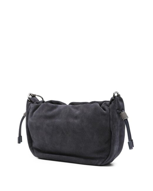 Brunello Cucinelli Black Bucket Mellow Mini Crossbody Bag