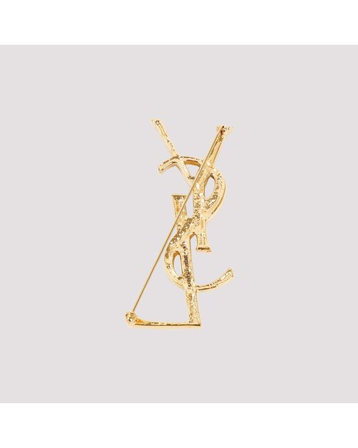 Saint Laurent Metallic Opyum strukturierte Coco-Brosche