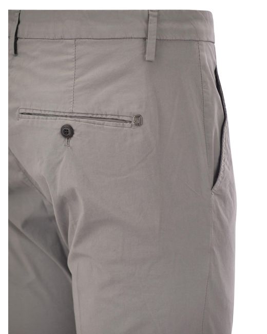 Dondup Gray Alfredo Slim Fit Cotton Trousers