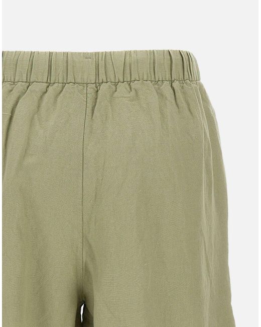 Sun 68 Green Sage Linen Drawstring Shorts