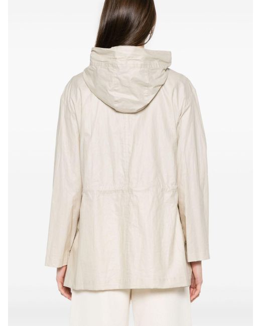 Fay Natural Linen And Cotton Canvas Parka