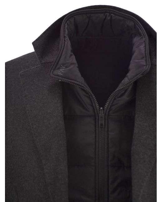 Fay Black Double Coat for men
