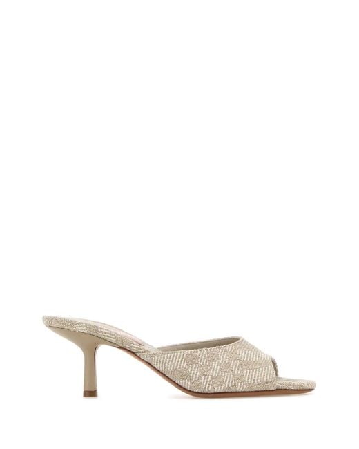 Burberry Multicolor Embroidered Fabric Mules
