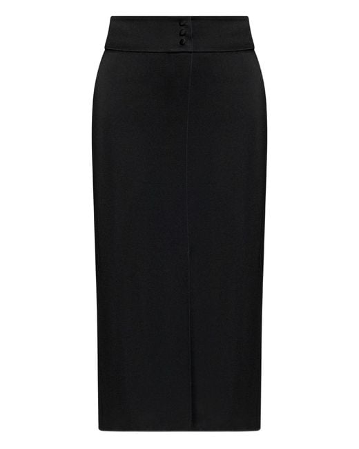 Forte_forte Black Shiny Anvers Satin Pencil Skirt