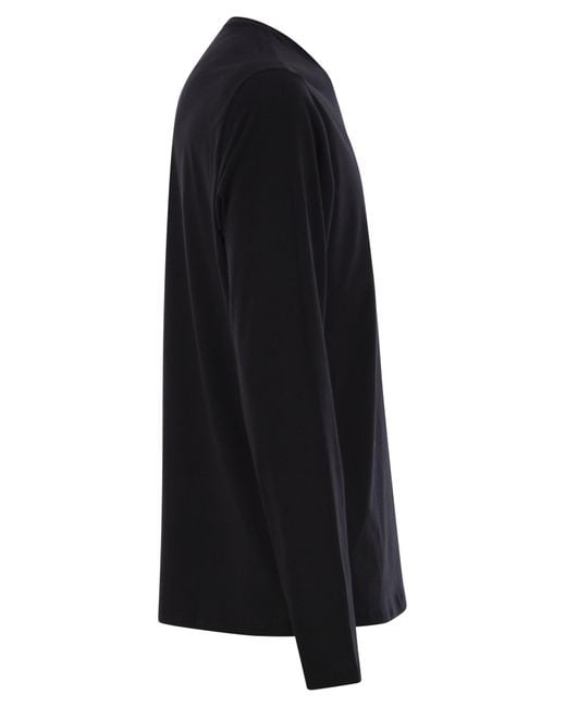 Majestic Black Long Sleeved Crew Neck T Shirt