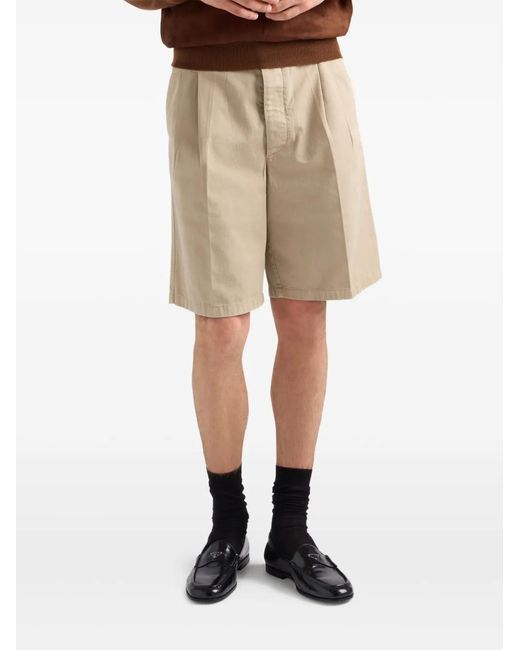 Bermudas Con Pinzas Prada de hombre de color Natural