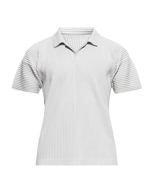 Homme Plissé Issey Miyake Homme Plisse 'issey Miyake Geplooid Poloshirt in het White voor heren