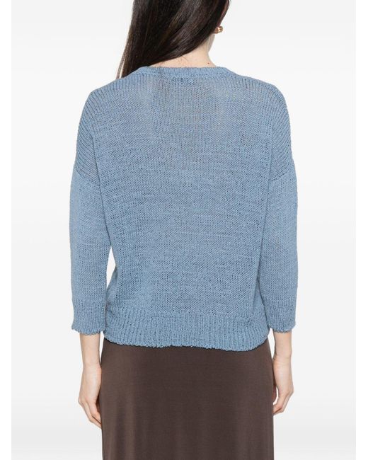 Base London Blue Cotton Blend Sweater