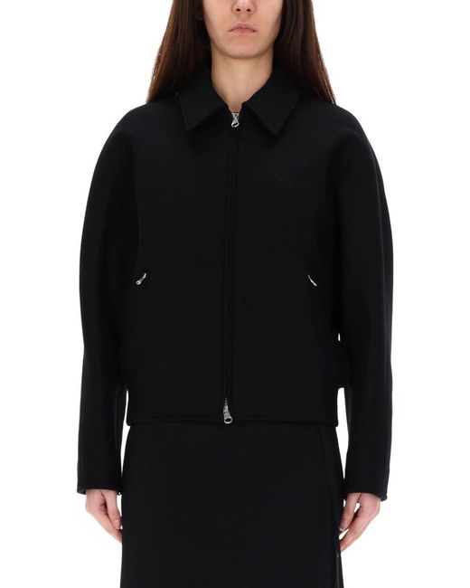 Courreges Black Nylon Hooded Jacket