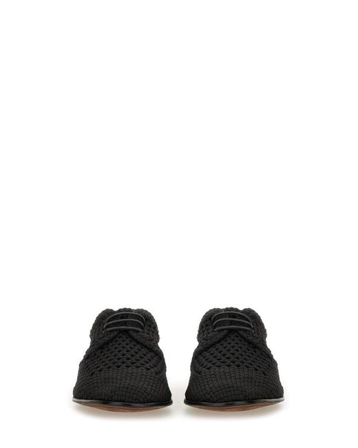 Dolce & Gabbana Black Woven Fabric "Derby" Shoe