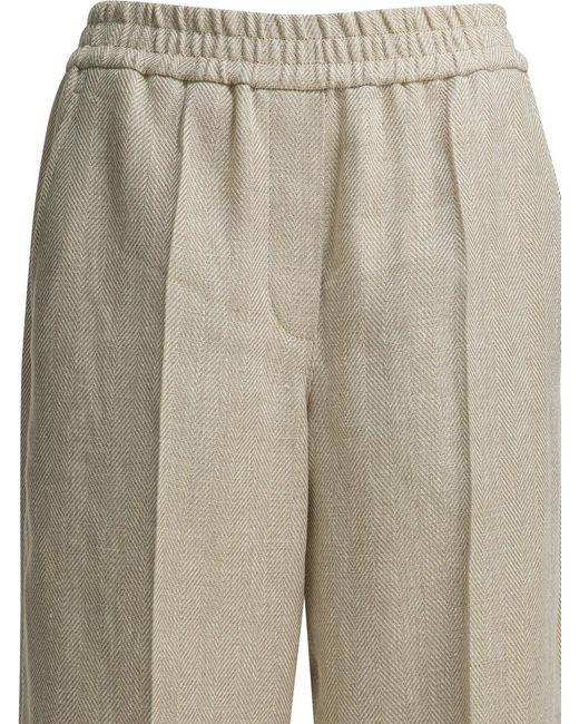 Brunello Cucinelli Natural "Loose Track" Pants