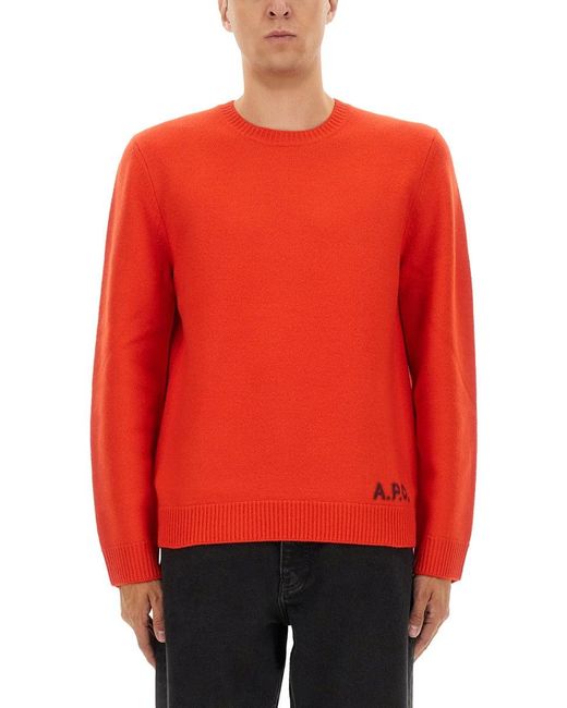 A.P.C. Red Jersey "Edward" for men