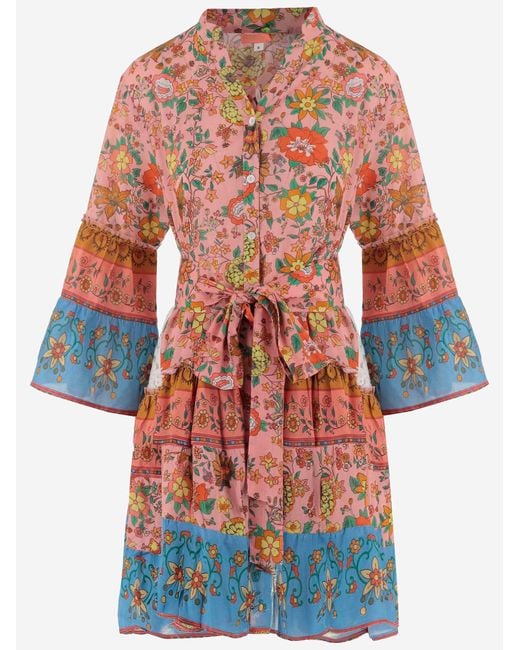 PEP'S CANNES Red Floral Print Cotton Dress