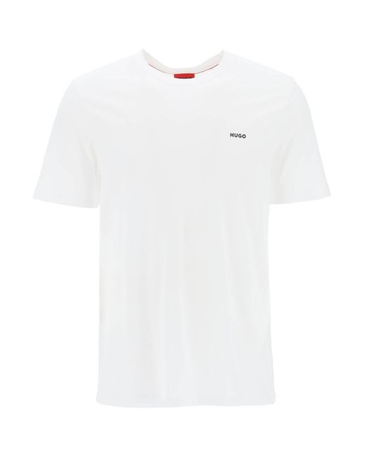 HUGO Oversized Dero T -shirt Met Logo in het White