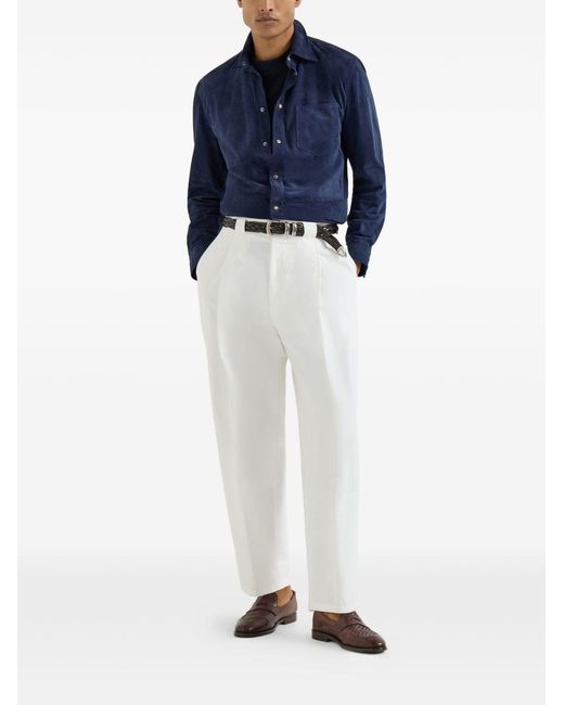 Brunello Cucinelli Hemd Mit Brusttasche in Blue für Herren