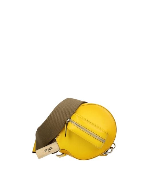Fendi Yellow Idee Regalo Racket Holder Uomo Pelle Giallo