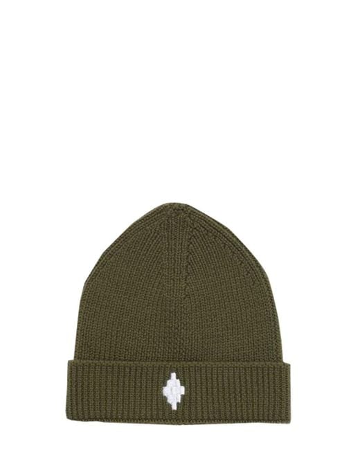 Marcelo Burlon Green Logo Cross Beanie