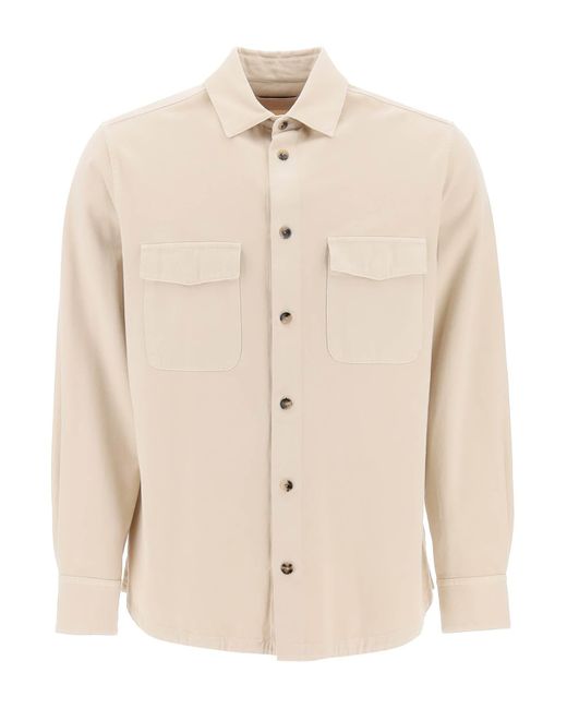 Agnona Natural Cotton & Cashmere Shirt for men