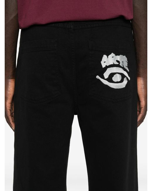 Arte' Black Back Pocket Graphic Pants