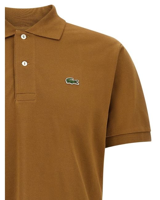 Lacoste Brown Logo Patch Polo Shirt