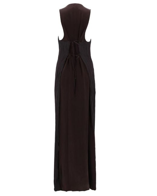 Alysi Black Silk Modal Polyamide Dress