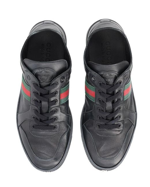 Gucci Black "Stretch" Leather Effect Sneaker for men