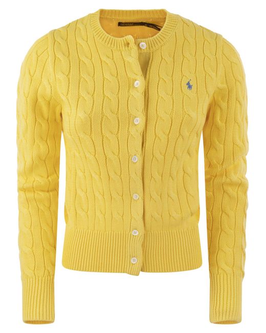 Polo Ralph Lauren Yellow Geflochten Strickjacken mit langen Ärmeln