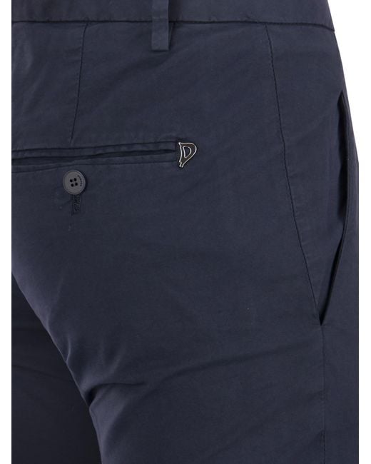 Perfect Slim Fit Cotton Gabardine pantalones Dondup de color Blue