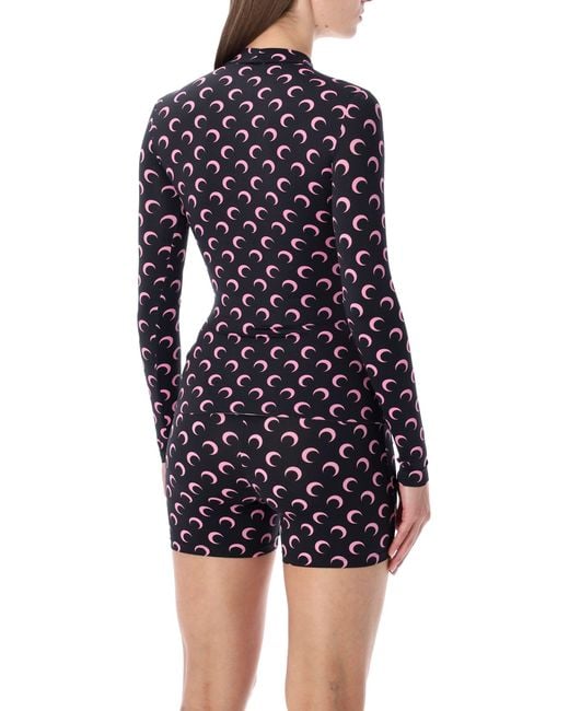 MARINE SERRE Blue Moon All-Over Slim Top