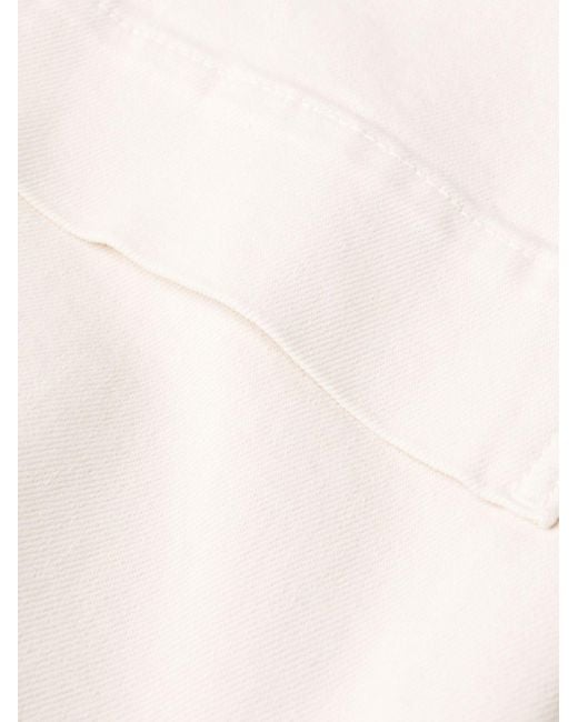 P.A.R.O.S.H. White Multiple-Pockets High-Waisted Trousers