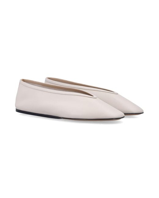 Le Monde Beryl White Leather Mary Jane Ballet Flats