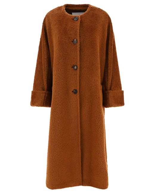 De gran tamaño y abrigo de lana Max Mara de color Brown