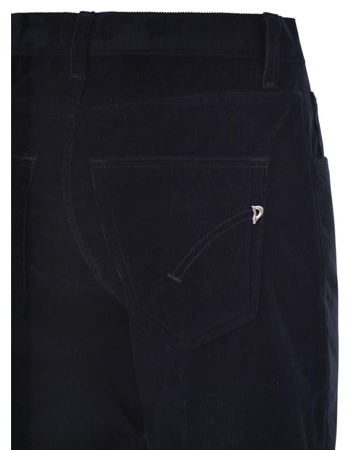 Dondup Blue Jacklyn Wide Leg Corduroy Trousers